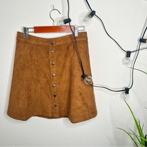 Tan, Brown, Abercrombie & Fitch, Button Down Skirt, Size 0, small